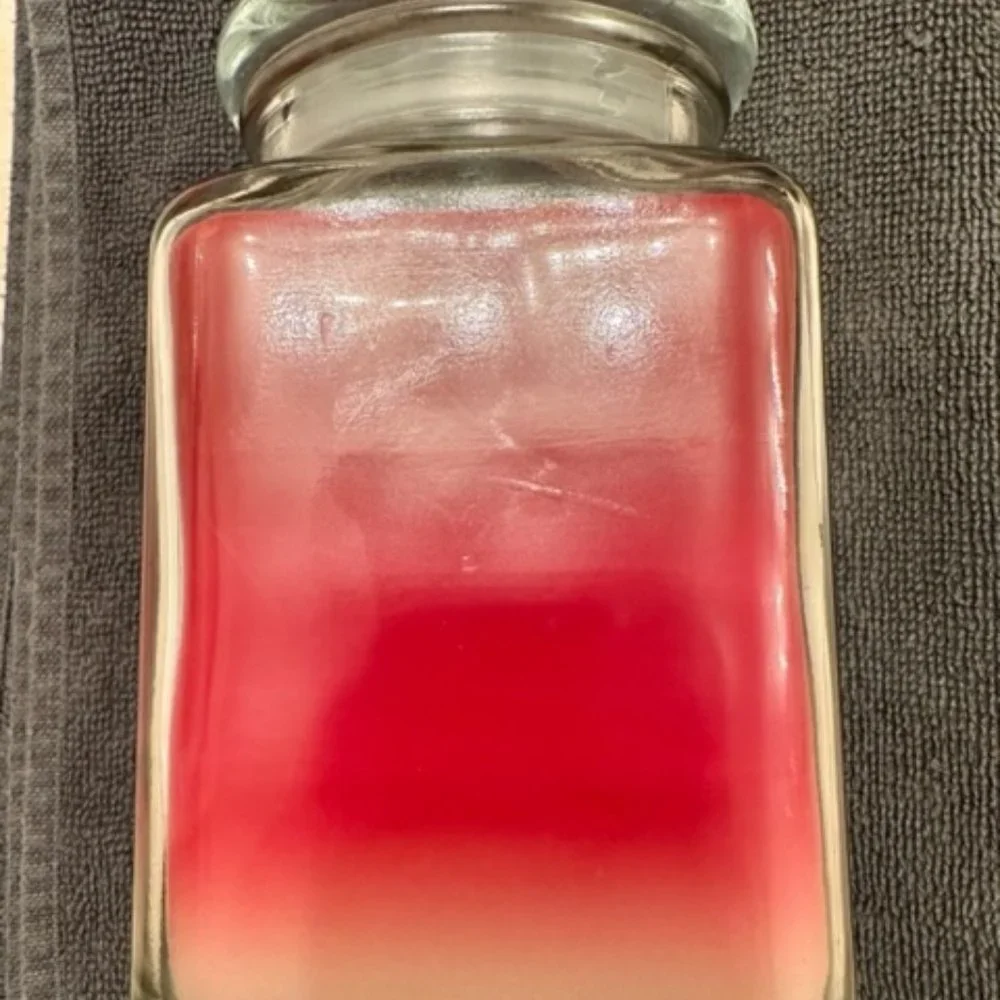 Candle Essentials Candy Cane Jar Candle LARGE SQUARE 17oz JAR ESSENTIAL OILS! - Picture 3 of 5